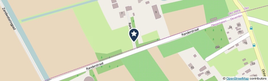 Kaartweergave Randerstraat in Olst