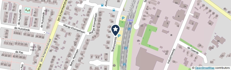 Kaartweergave Stationsweg in Olst