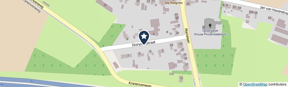 Kaartweergave Dionysiusstraat in Ommel