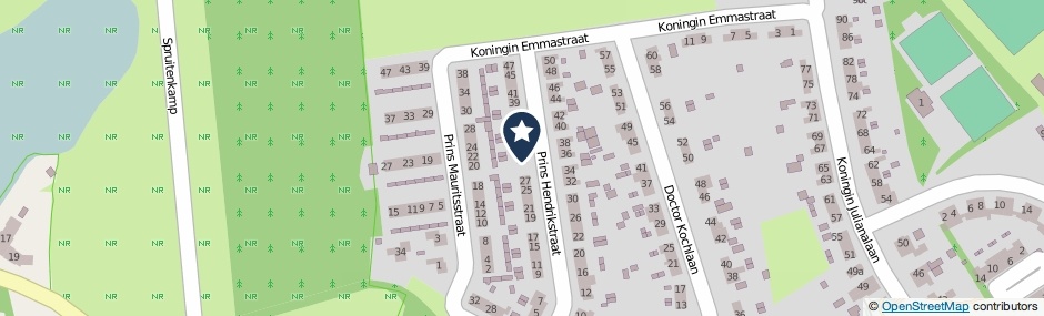 Kaartweergave Prins Hendrikstraat 29 in Ooij