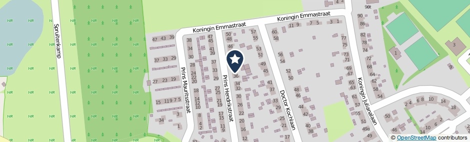 Kaartweergave Prins Hendrikstraat 38 in Ooij