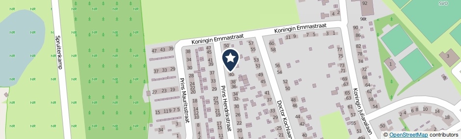 Kaartweergave Prins Hendrikstraat 42 in Ooij