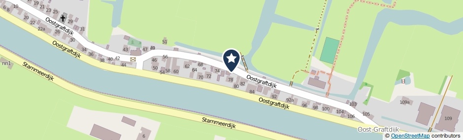 Kaartweergave Oostgraftdijk in Oost-Graftdijk