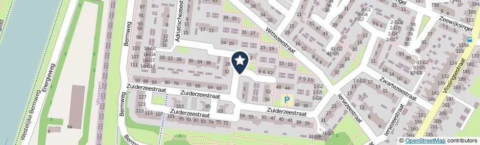 Kaartweergave Waddenzeestraat in Oost-Souburg