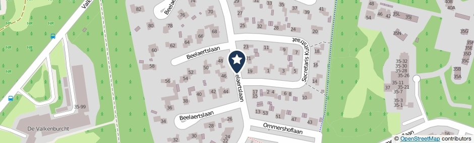 Kaartweergave Beelaertslaan in Oosterbeek