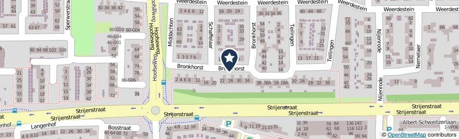 Kaartweergave Bronkhorst in Oosterhout (Noord-Brabant)