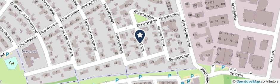 Kaartweergave Elegaststraat in Oosterhout (Noord-Brabant)
