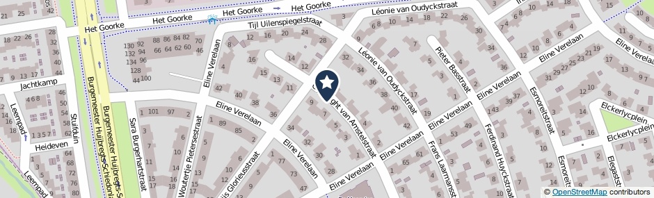 Kaartweergave Gijsbreght Van Amstelstraat in Oosterhout (Noord-Brabant)