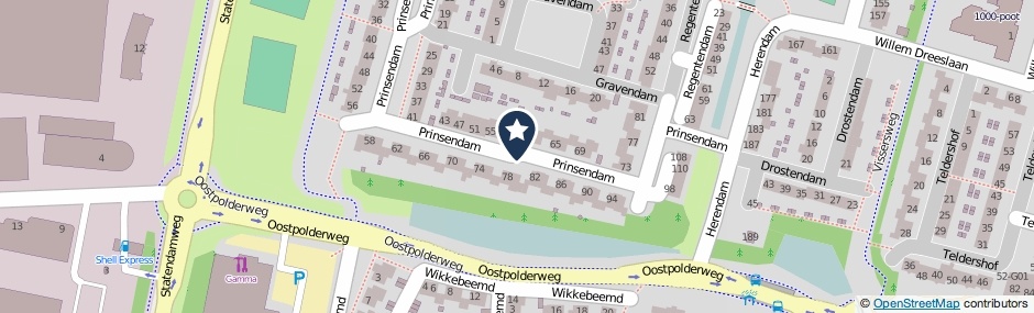 Kaartweergave Prinsendam in Oosterhout (Noord-Brabant)