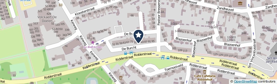 Kaartweergave Ridderstraat 79 in Oosterhout (Noord-Brabant)