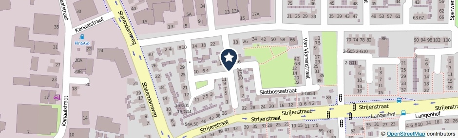 Kaartweergave Slotbossestraat in Oosterhout (Noord-Brabant)
