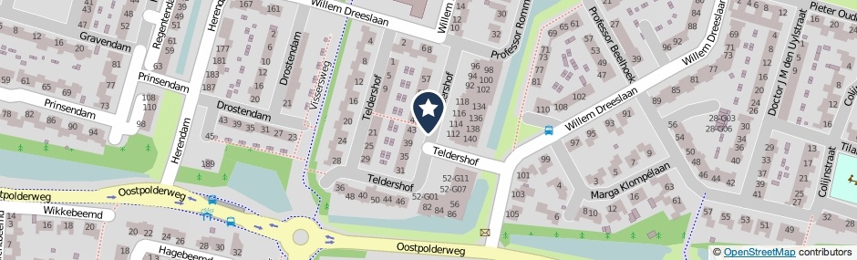 Kaartweergave Teldershof in Oosterhout (Noord-Brabant)