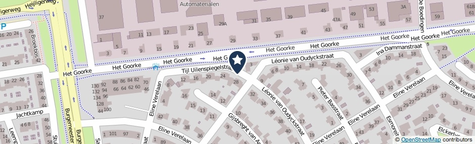 Kaartweergave Tijl Uilenspiegelstraat in Oosterhout (Noord-Brabant)