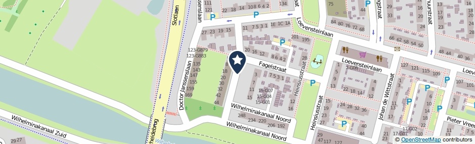Kaartweergave Van Oldenbarneveltstraat in Oosterhout (Noord-Brabant)