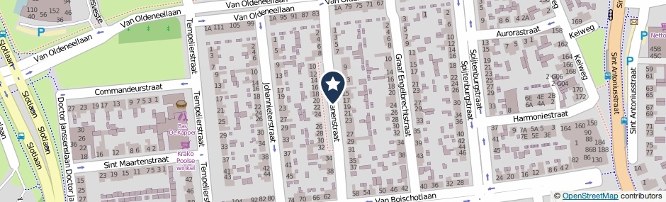 Kaartweergave Van Polanenstraat in Oosterhout (Noord-Brabant)