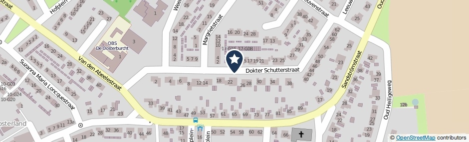 Kaartweergave Dokter Schutterstraat in Oosterland