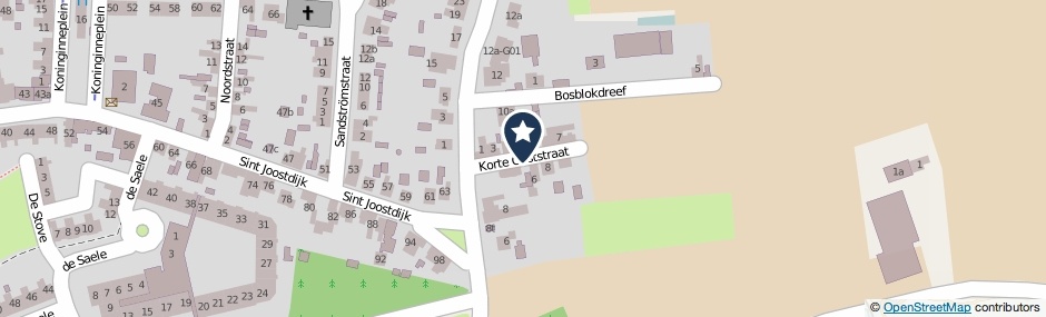 Kaartweergave Korte Ooststraat in Oosterland