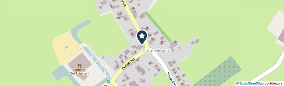 Kaartweergave Dorpstraat 9 in Oosterwijtwerd