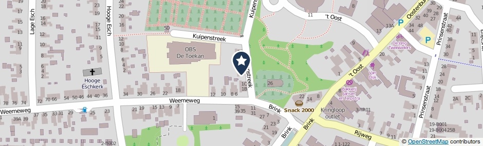 Kaartweergave Kuipenstreek 3-B in Oosterwolde (Friesland)