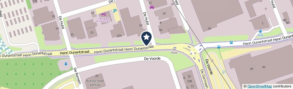 Kaartweergave Henri Dunantstraat in Oostrum (Limburg)