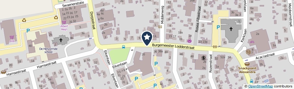 Kaartweergave Burgemeester Lodderstraat in Opheusden