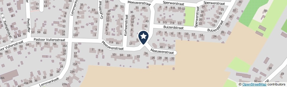 Kaartweergave Meeuwenstraat in Ospel