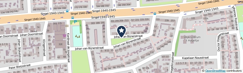 Kaartweergave Johan Van Bijnenstraat in Oss