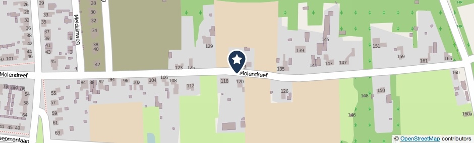 Kaartweergave Molendreef in Ossendrecht