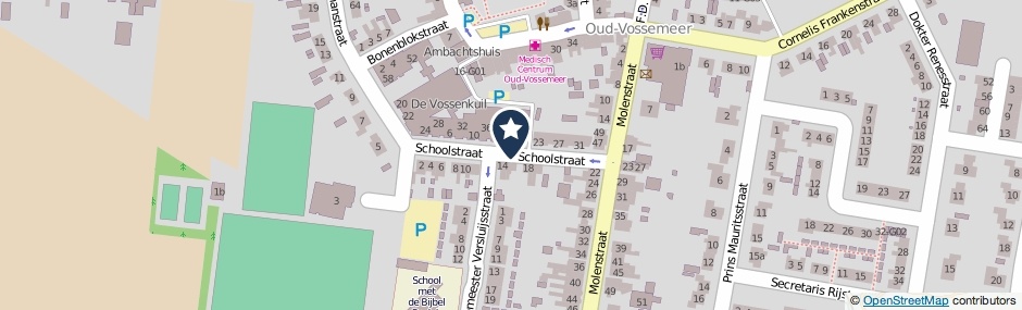 Kaartweergave Schoolstraat in Oud-Vossemeer