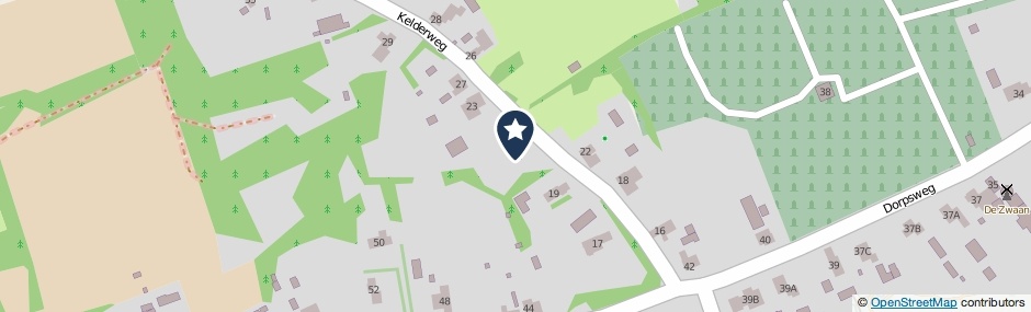 Kaartweergave Kelderweg 21 in Ouddorp
