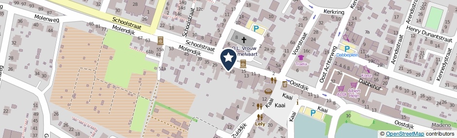 Kaartweergave Molendijk 21 in Oude-Tonge
