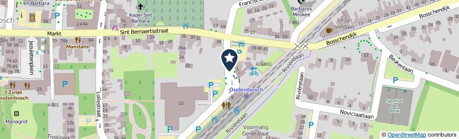 Kaartweergave Stationsstraat in Oudenbosch