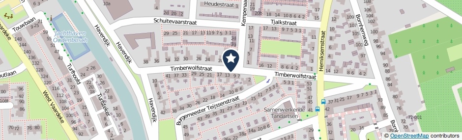 Kaartweergave Timberwolfstraat in Oudenbosch