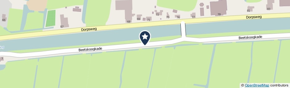 Kaartweergave Beetskoogkade in Oudendijk
