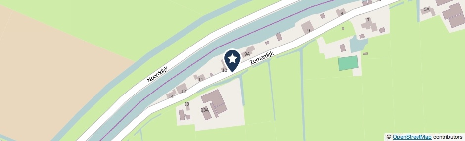 Kaartweergave Zomerdijk in Oudendijk