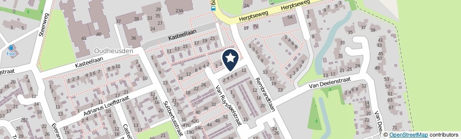 Kaartweergave Frans Halsstraat in Oudheusden