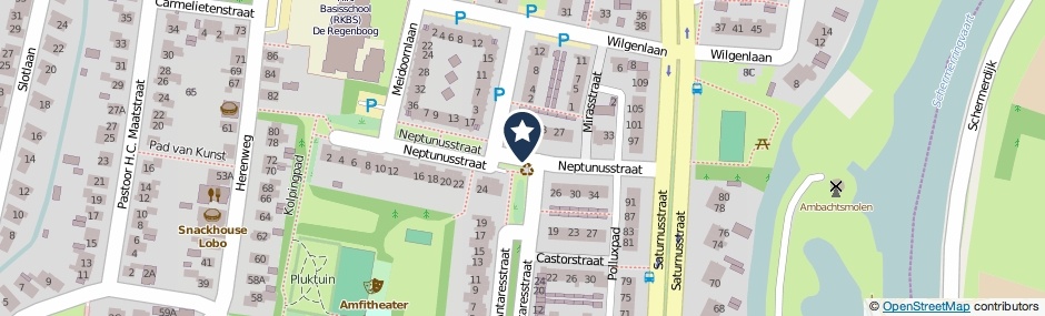 Kaartweergave Neptunusstraat in Oudorp