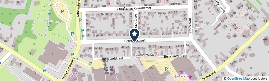 Kaartweergave Bernhardstraat in Panningen