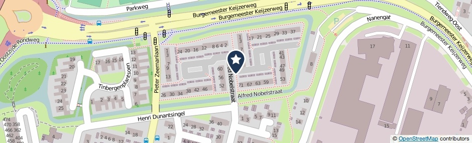 Kaartweergave Alfred Nobelstraat in Papendrecht