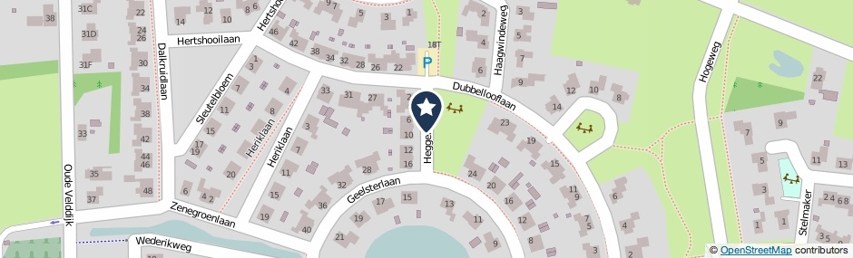 Kaartweergave Heggeranklaan in Peize