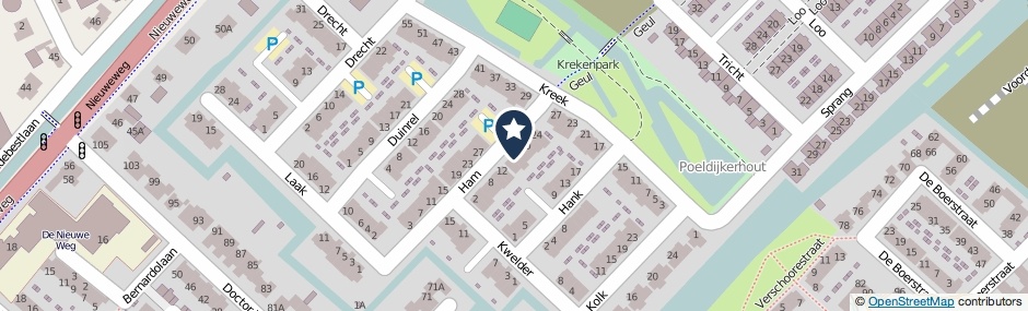 Kaartweergave Ham 16 in Poeldijk