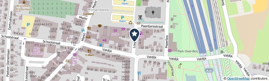 Kaartweergave Loopstraat in Prinsenbeek