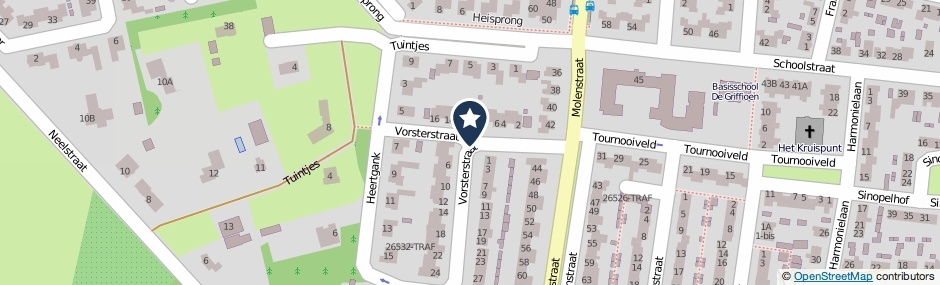 Kaartweergave Vorsterstraat in Prinsenbeek