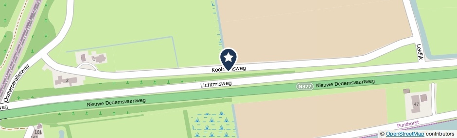 Kaartweergave Kooimansweg in Punthorst