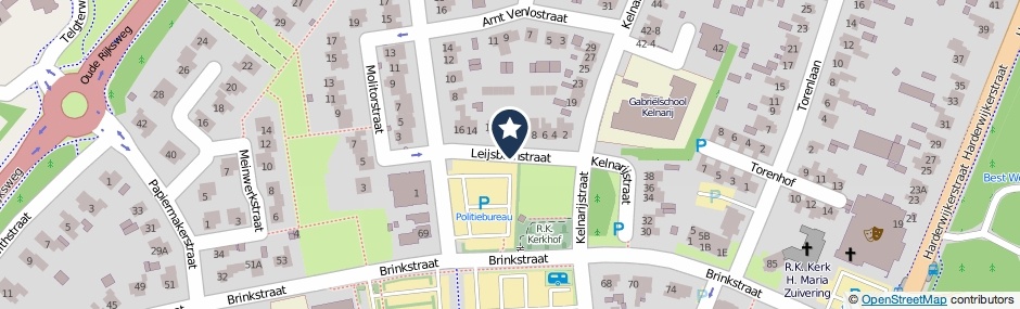Kaartweergave Leijsbornstraat in Putten