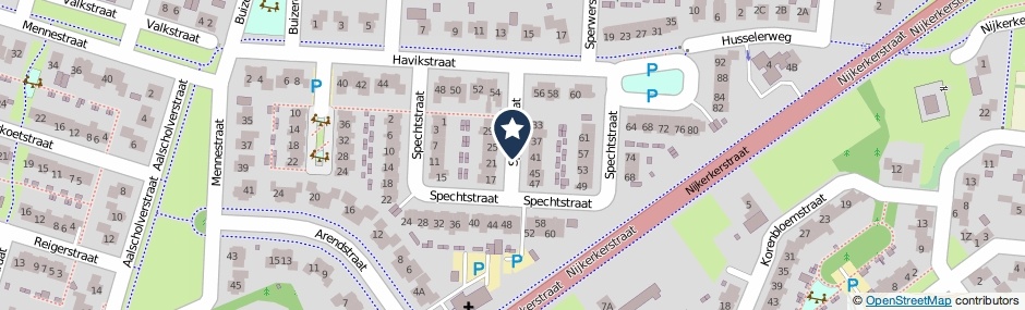 Kaartweergave Spechtstraat in Putten