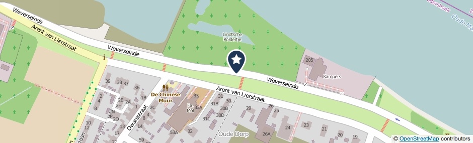 Kaartweergave Weverseinde in Puttershoek