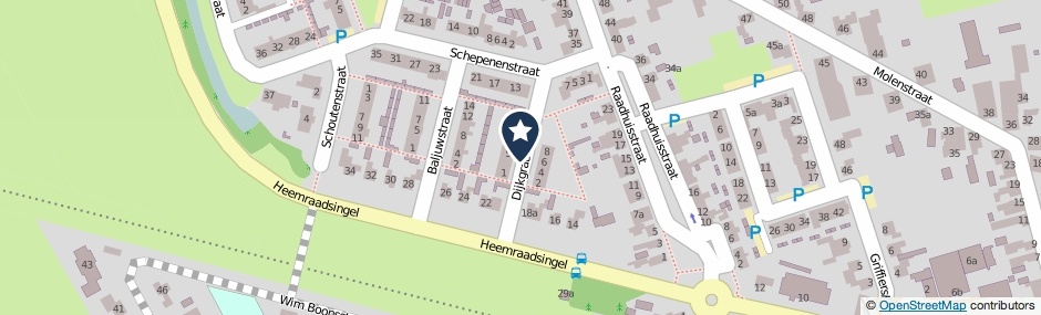 Kaartweergave Dijkgraafstraat in Raamsdonk