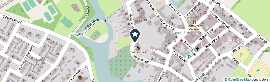 Kaartweergave Molensingel in Ravenstein
