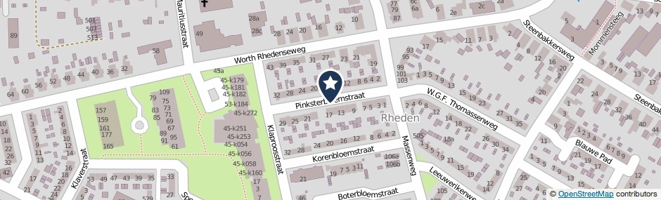 Kaartweergave Pinksterbloemstraat in Rheden